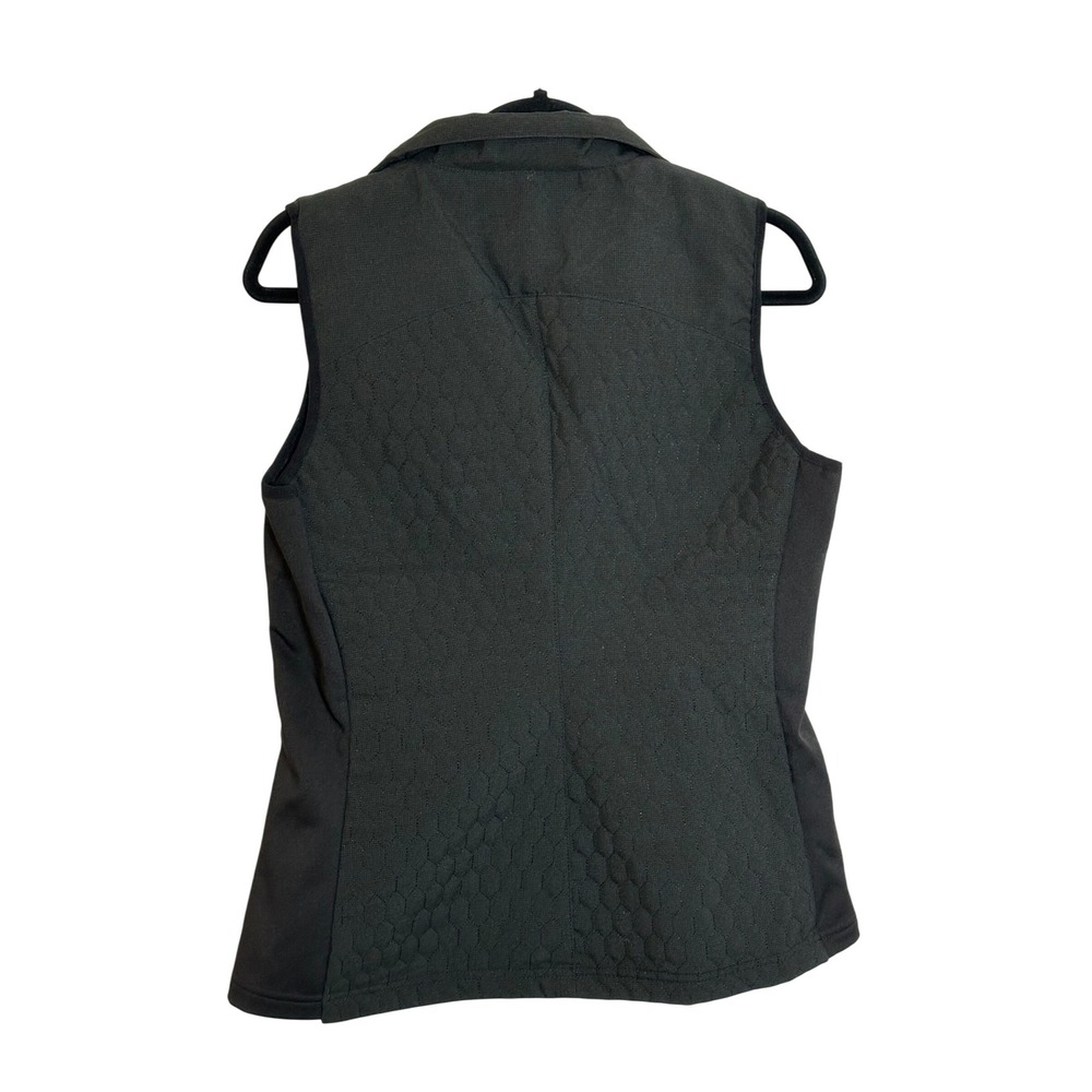 Kerrits Quilted Zip Up Gilet Vest Size M Black Equestrian Riding Shawl Neck - Picture 2 of 9